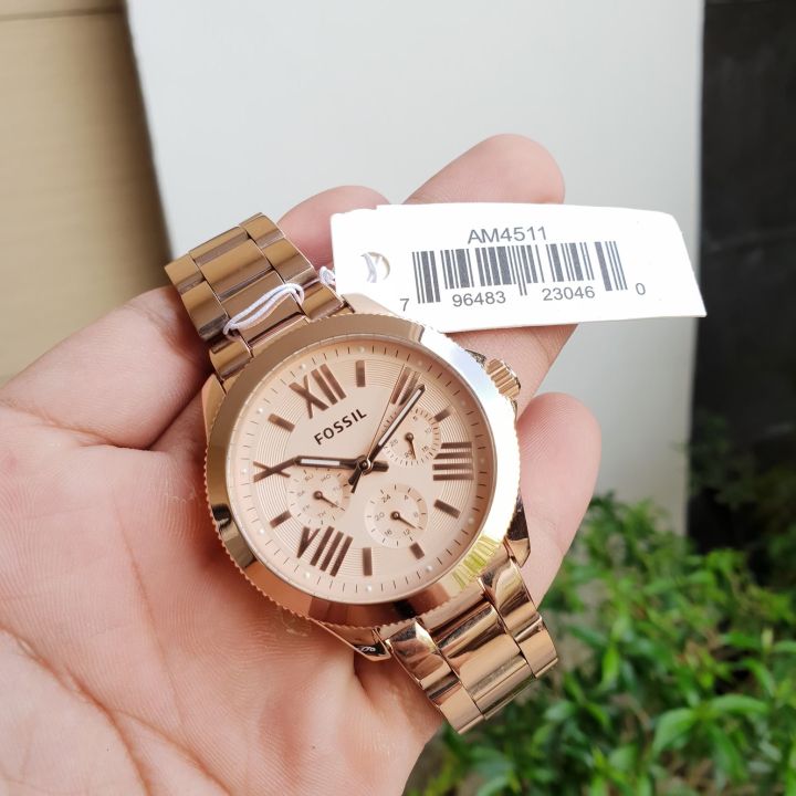 Fossil Cecile Rose Gold Dial Rose Gold Steel Strap Watch for Women - AM4511 Watches Fossil   