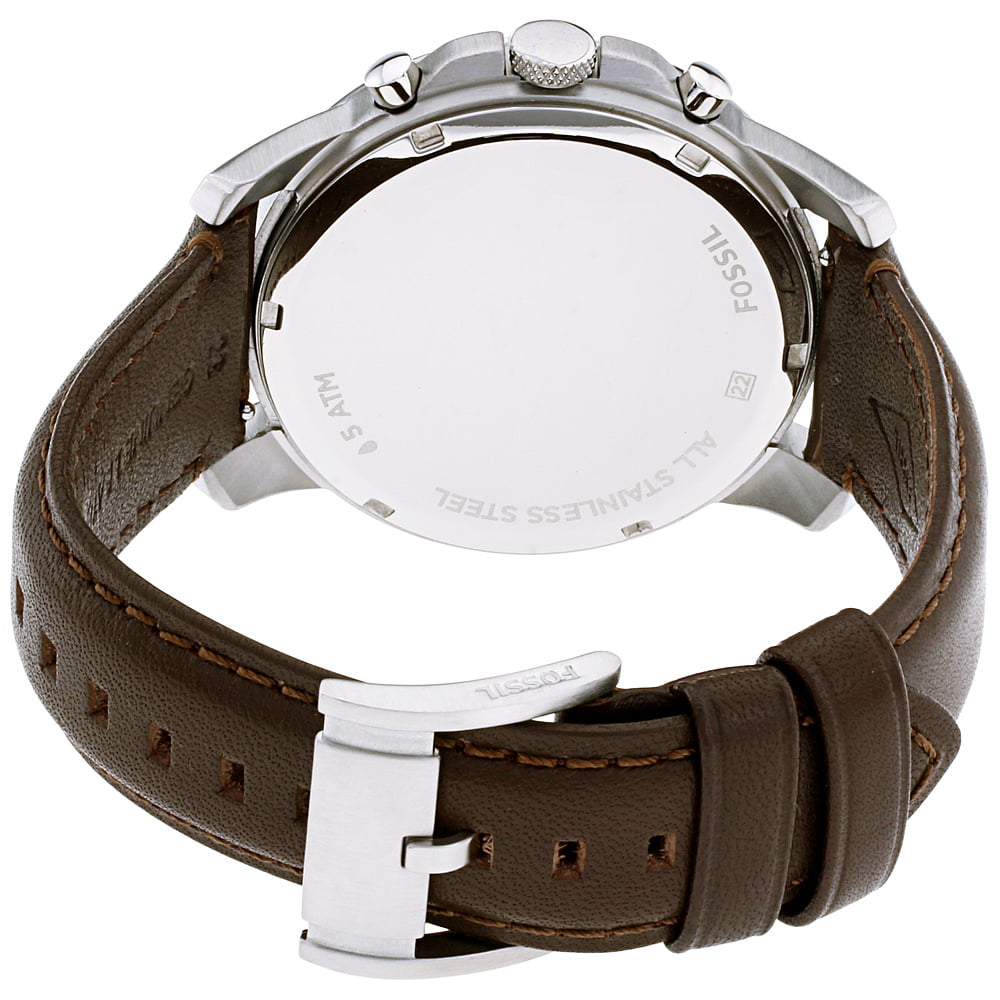 Fossil Grant Chronograph Beige Dial Brown Leather Strap Watch for Men - FS4735 Watches Fossil   