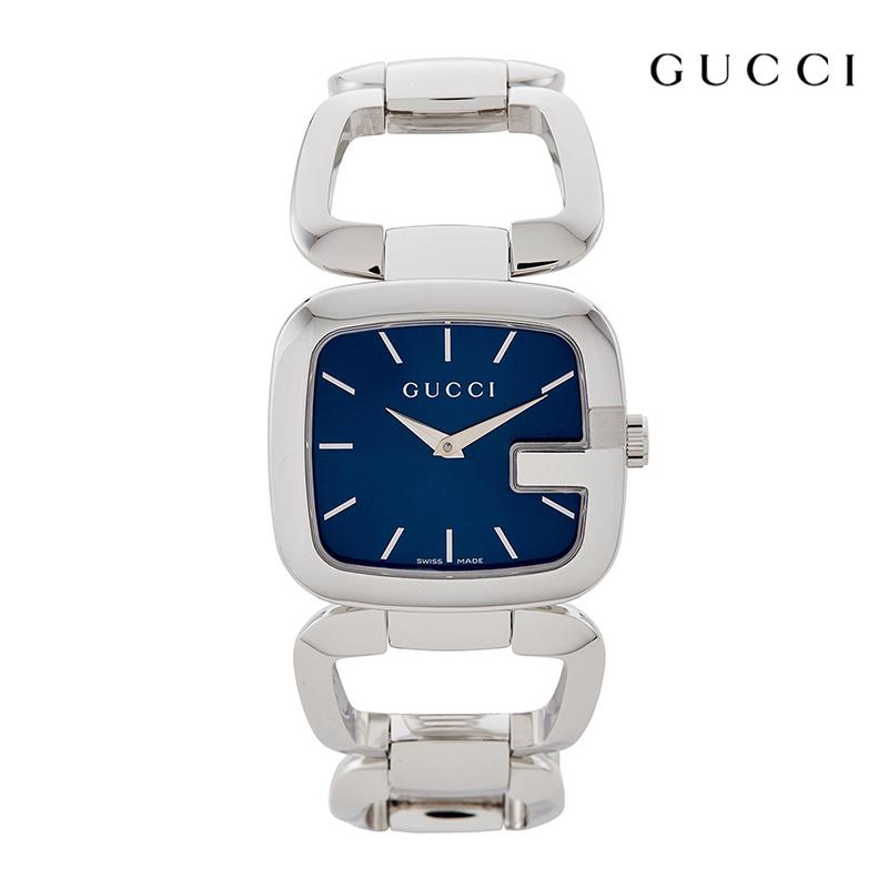 Gucci G Ladies Blue Dial Silver Steel Strap Watch For Women - YA125508 Watches Gucci   