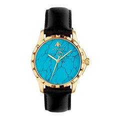 Gucci G Timeless Turquoise Blue Dial Black Leather Strap Watch For Men - YA126462 Watches Gucci   