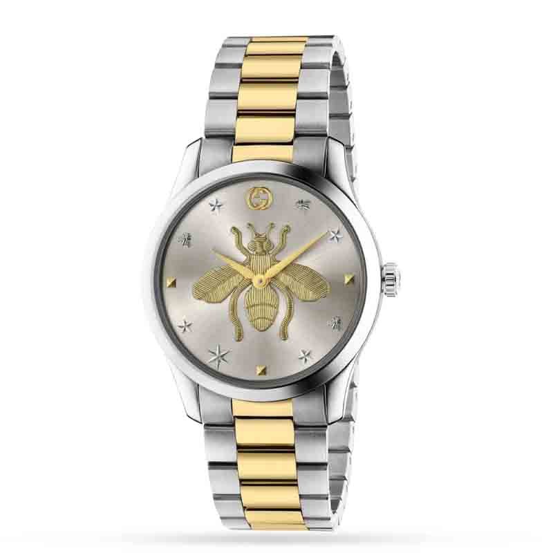 Gucci G Timeless Silver Dial Two Tone Steel Strap Watch For Women - YA1264131 Watches Gucci   