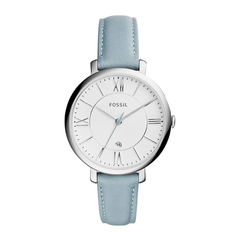 Fossil Jacqueline White Dial Light Blue Leather Strap Watch for Women - ES3821 Watches Fossil   