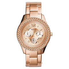 Fossil Stella Rose Gold Dial Rose Gold Steel Strap Watch for Women - ES3590 Watches Fossil   