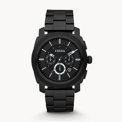 Fossil Machine Chronograph Black Dial Black Steel Strap Watch for Men - FS4552 Watches Fossil   