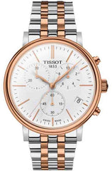 Tissot Carson Premium Chronograph White Dial Silver Steel Strap Watch For Men - T122.417.22.011.00 Watches Tissot   