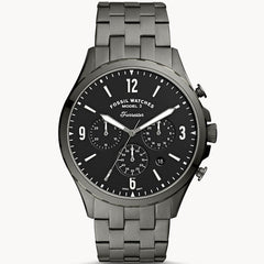 Fossil Forrester Chronograph Black Dial Grey Steel Strap Watch for Men - FS5606 Watches Fossil   