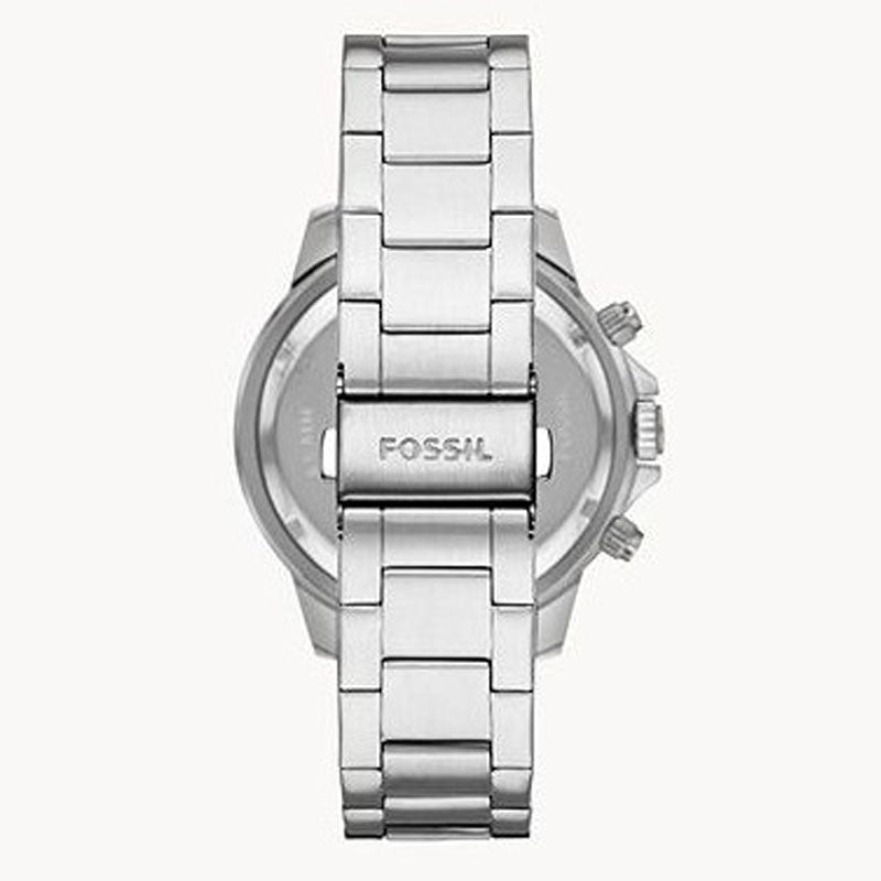 Fossil Bannon Multifunction Chronograph Silver Dial Silver Steel Strap Watch for Men - BQ2490 Watches Fossil   