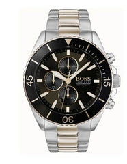 Hugo Boss Ocean Edition Black Dial Two Tone Steel Strap Watch for Men - 1513705 Watches Hugo Boss   