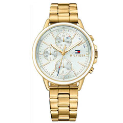 Tommy Hilfiger Carly White Dial Gold Stainless Steel Strap Watch for Women - 1781786 Watches Tommy Hilfiger   