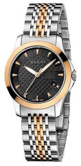 Gucci G Timeless Black Dial Two Tone Steel Strap Watch For Women - YA126512 Watches Gucci   