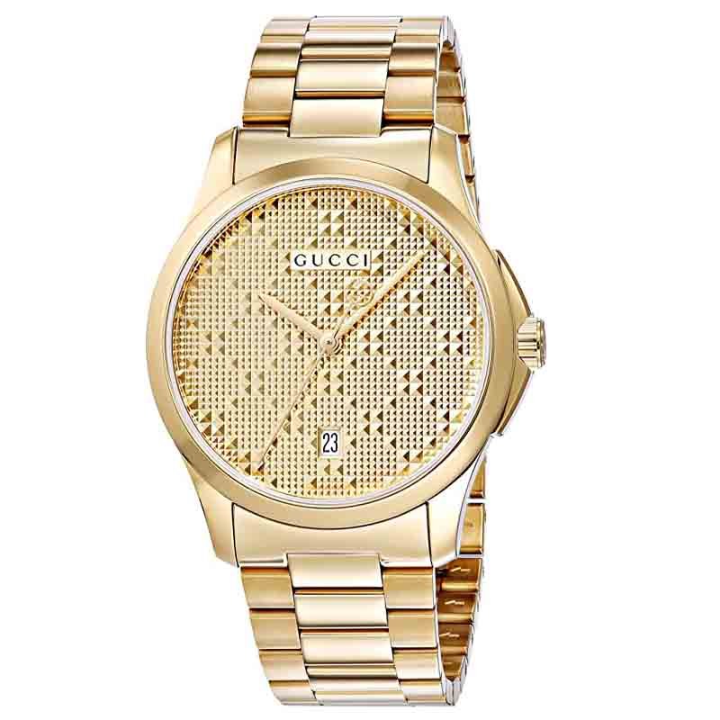 Gucci G Timeless Yellow Gold Dial Yellow Gold Steel Strap Unisex Watch - YA126461 Watches Gucci   