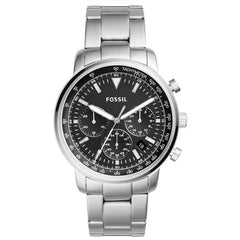 Fossil Goodwin Chronograph Black Dial Silver Steel Strap Watch for Men - FS5412 Watches Fossil   