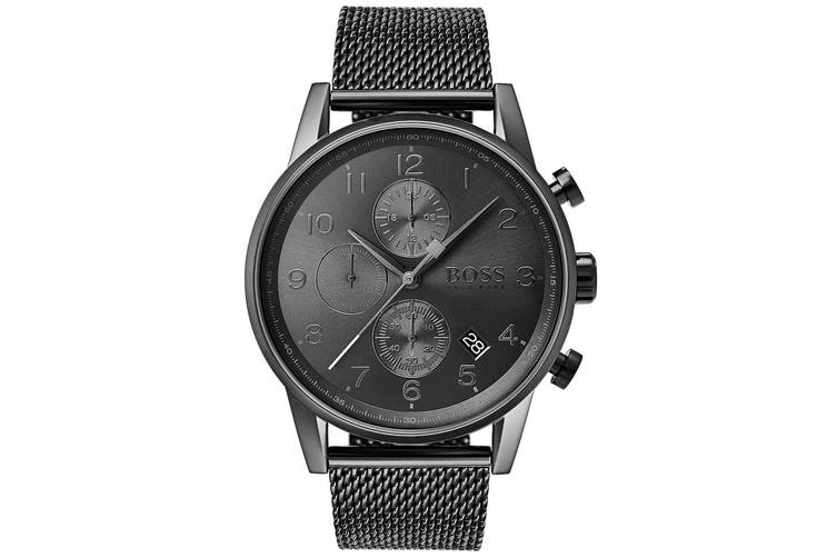 Hugo Boss Navigator Grey Dial Grey Mesh Bracelet Watch for Men - 1513674 Watches Hugo Boss   