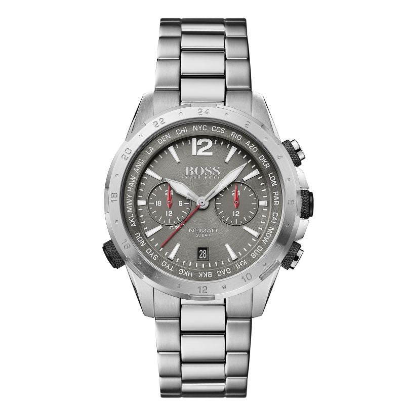 Hugo Boss Nomad Grey Dial Silver Steel Strap Watch for Men - 1513774 Watches Hugo Boss   