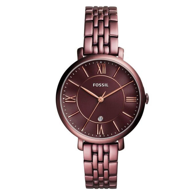 Fossil Jacqueline Brown Dial Brown Steel Strap Watch for Women - ES4100 Watches Fossil   