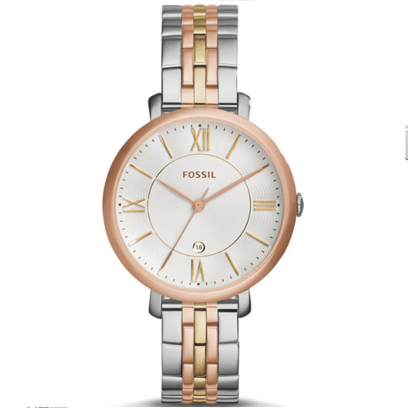 Fossil Jacqueline White Dial Two Tone Steel Strap Watch for Women - ES3844 Watches Fossil   