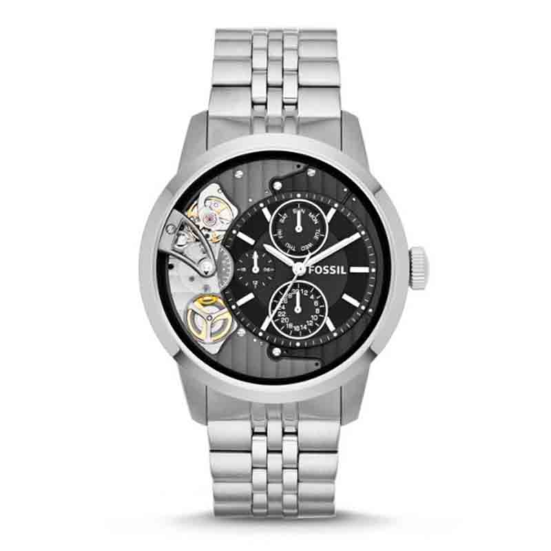 Fossil Townsman Multifunction Black Dial Silver Steel Strap Watch for Men - ME1135 Watches Fossil   