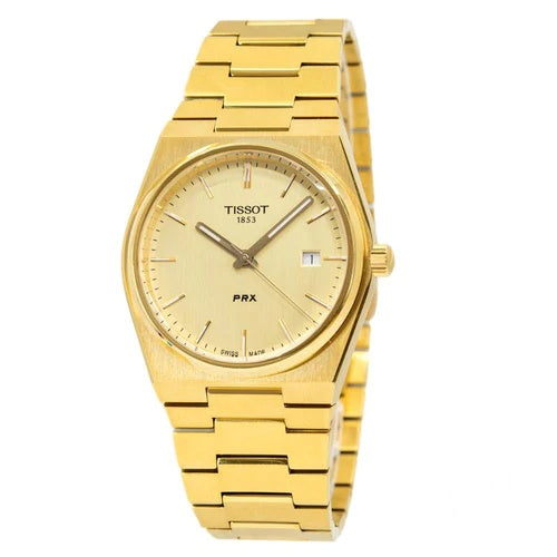 Tissot PRX 40mm Champagne Yellow Gold Tone Quartz Watch for Men - T137.410.33.021.00 Watches Tissot   