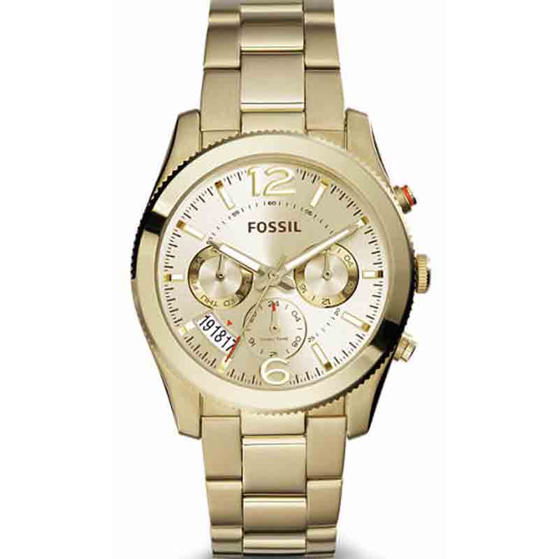 Fossil Boyfriend Gold Dial Gold Steel Strap Watch for Women - ES3884 Watches Fossil   