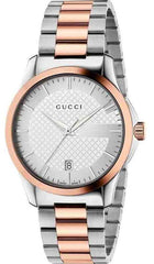 Gucci G Timeless White Dial Two Tone Steel Strap Watch For Men - YA126447 Watches Gucci   