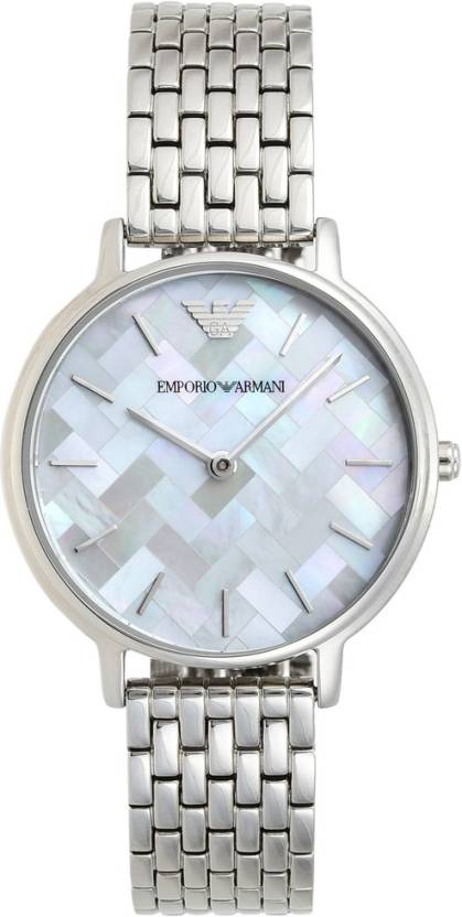 Emporio Armani Mother of Pearl Dial Silver Stainless Steel Watch For Women - AR11112 Watches Emporio Armani   