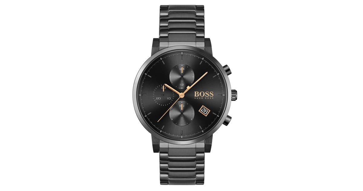 Hugo Boss Integrity Black Dial Black Steel Strap Watch for Men - 1513780 Watches Hugo Boss   