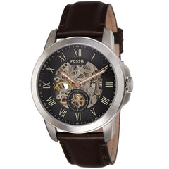 Fossil Grant Automatic Skeleton Black Dial Brown Leather Strap Watch for Men - ME3100 Watches Fossil   