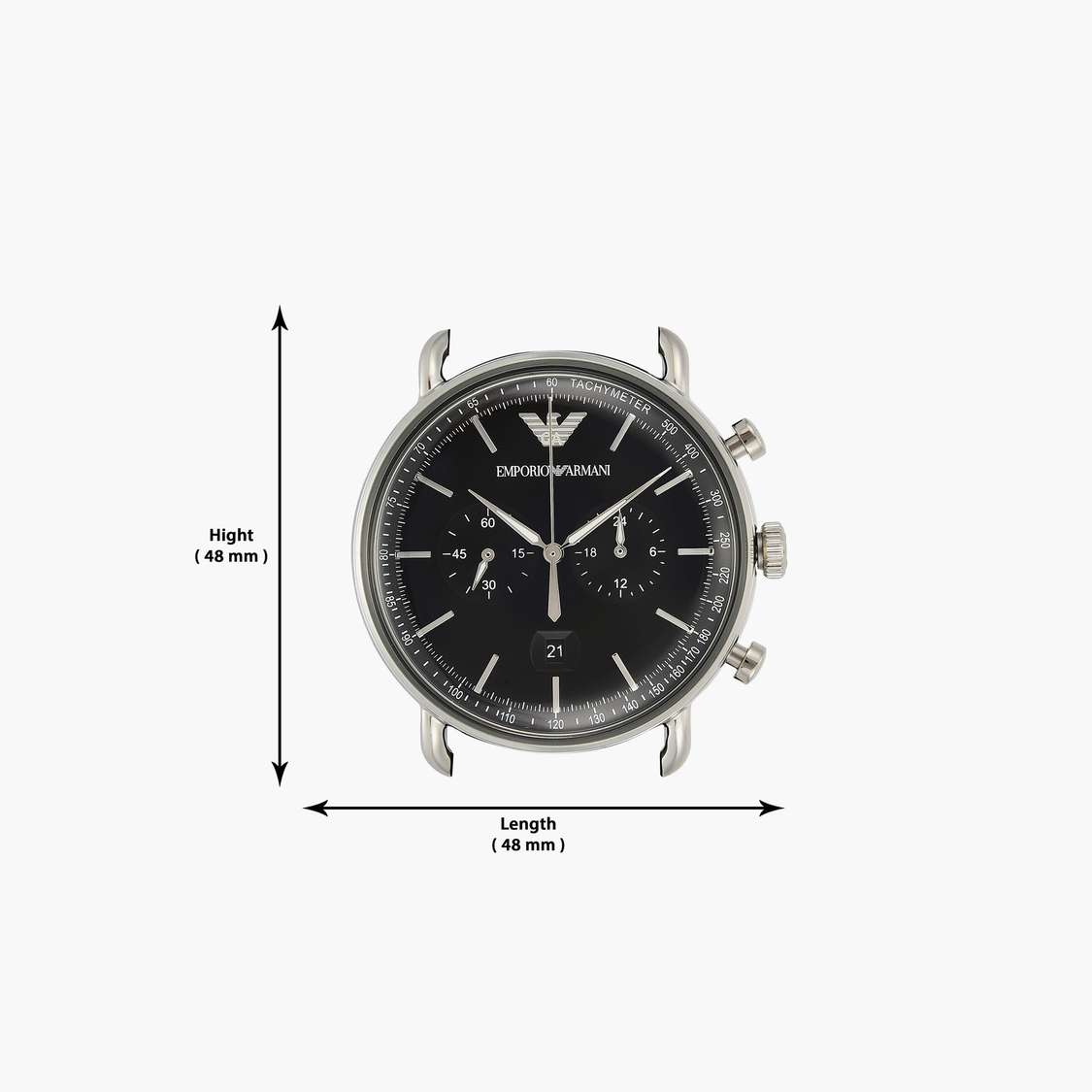 Emporio Armani Aviator Chronograph Black Dial Black Leather Strap Watch For Men - AR11143 Watches Emporio Armani   