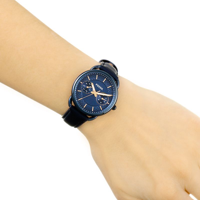 Fossil Tailor Blue Dial Blue Leather Strap Watch for Women - ES4092 Watches Fossil   