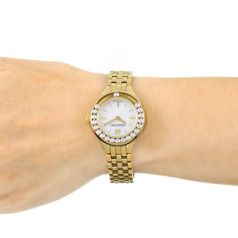 Swarovski Lovely Crystals White Dial Gold Steel Strap Watch for Women - 5242895 Watches Swarovski   