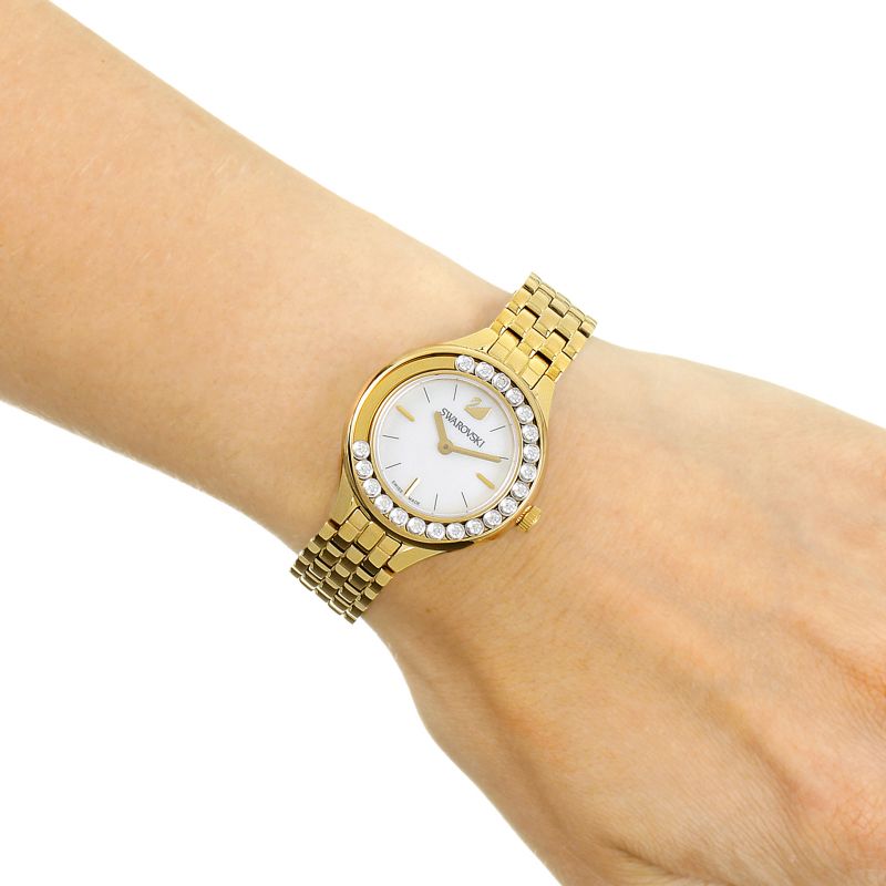 Swarovski Lovely Crystals White Dial Gold Steel Strap Watch for Women - 5242895 Watches Swarovski   