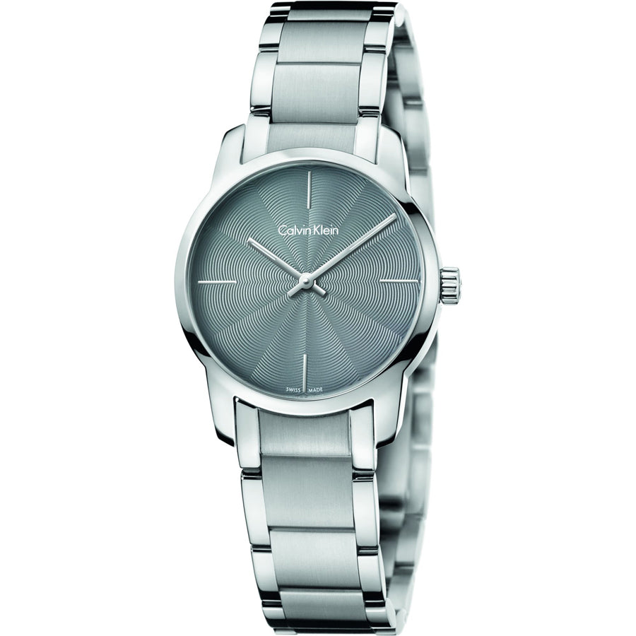 Calvin Klein City Grey Dial Silver Steel Strap Watch for Women - K2G23144 Watches Calvin Klein   