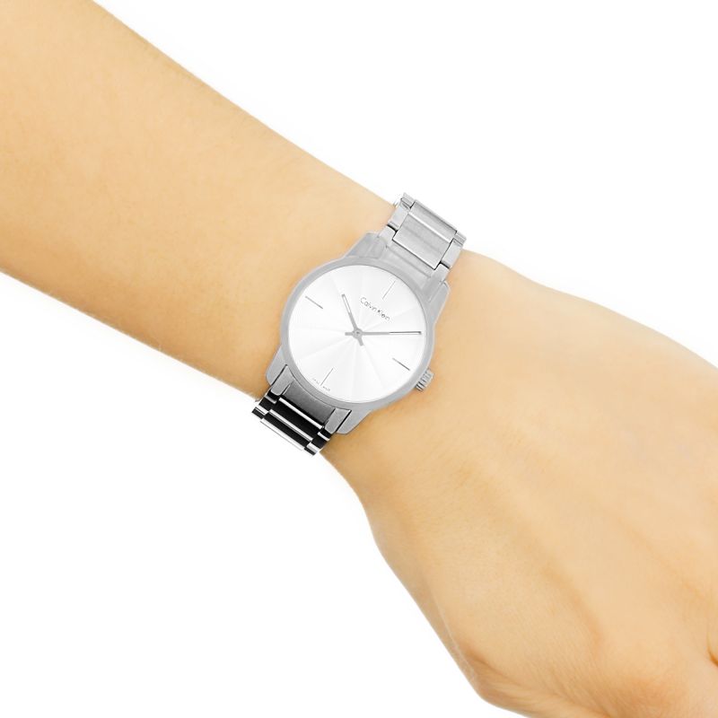 Calvin Klein City White Dial Silver Steel Strap Watch for Women - K2G23146 Watches Calvin Klein   