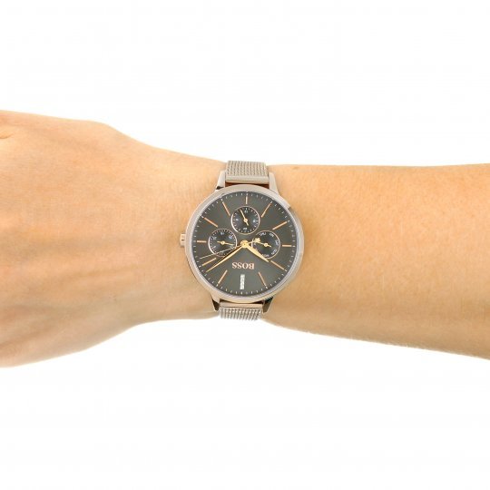 Hugo Boss Symphony Grey Dial Gold Mesh Bracelet Watch for Women - 1502424 Watches Hugo Boss   