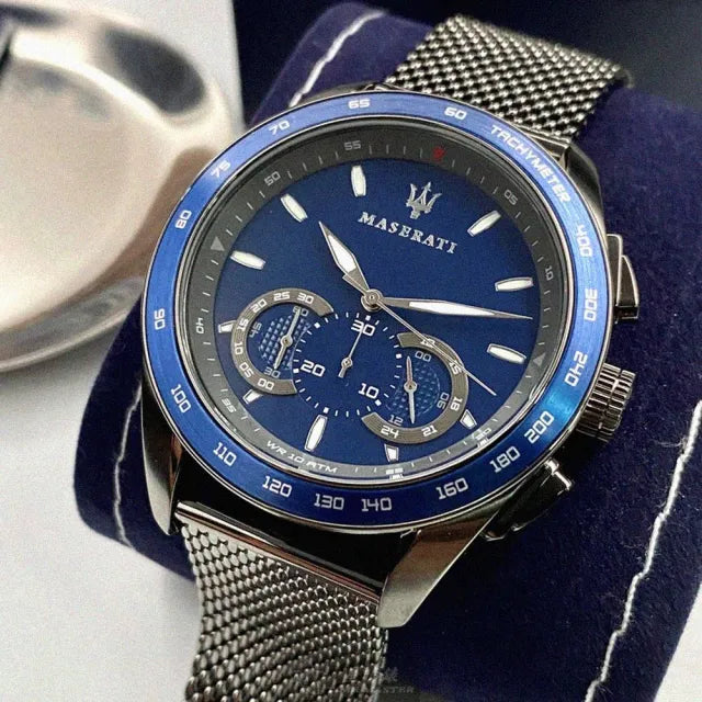 Maserati Traguardo 45mm Chronograph Blue Dial Watch For Men - R8873612009 Watches Maserati   