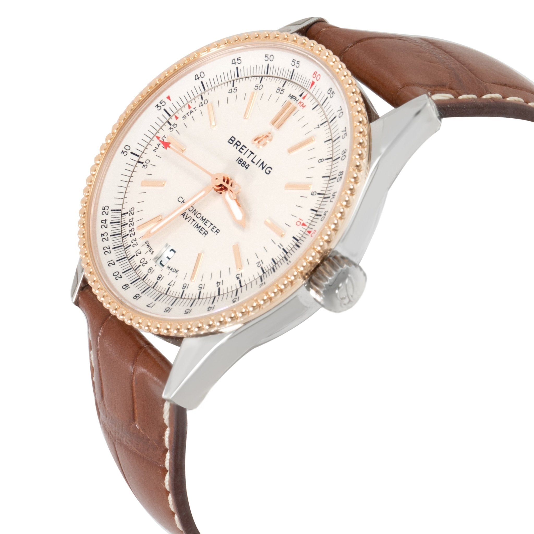 Breitling Navitimer Automatic 38mm Leather Strap Mens Watch - A17325211G1P1 Watches Breitling   