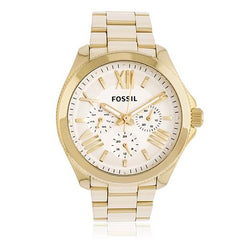 Fossil Cecile Multifunction Champagne Dial Gold Steel Strap Watch for Women - AM4510 Watches Fossil   