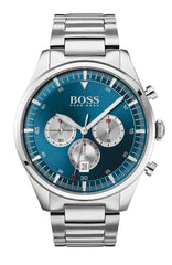 Hugo Boss Pioneer Blue Dial Silver Steel Strap Watch for Men - 1513713 Watches Hugo Boss   