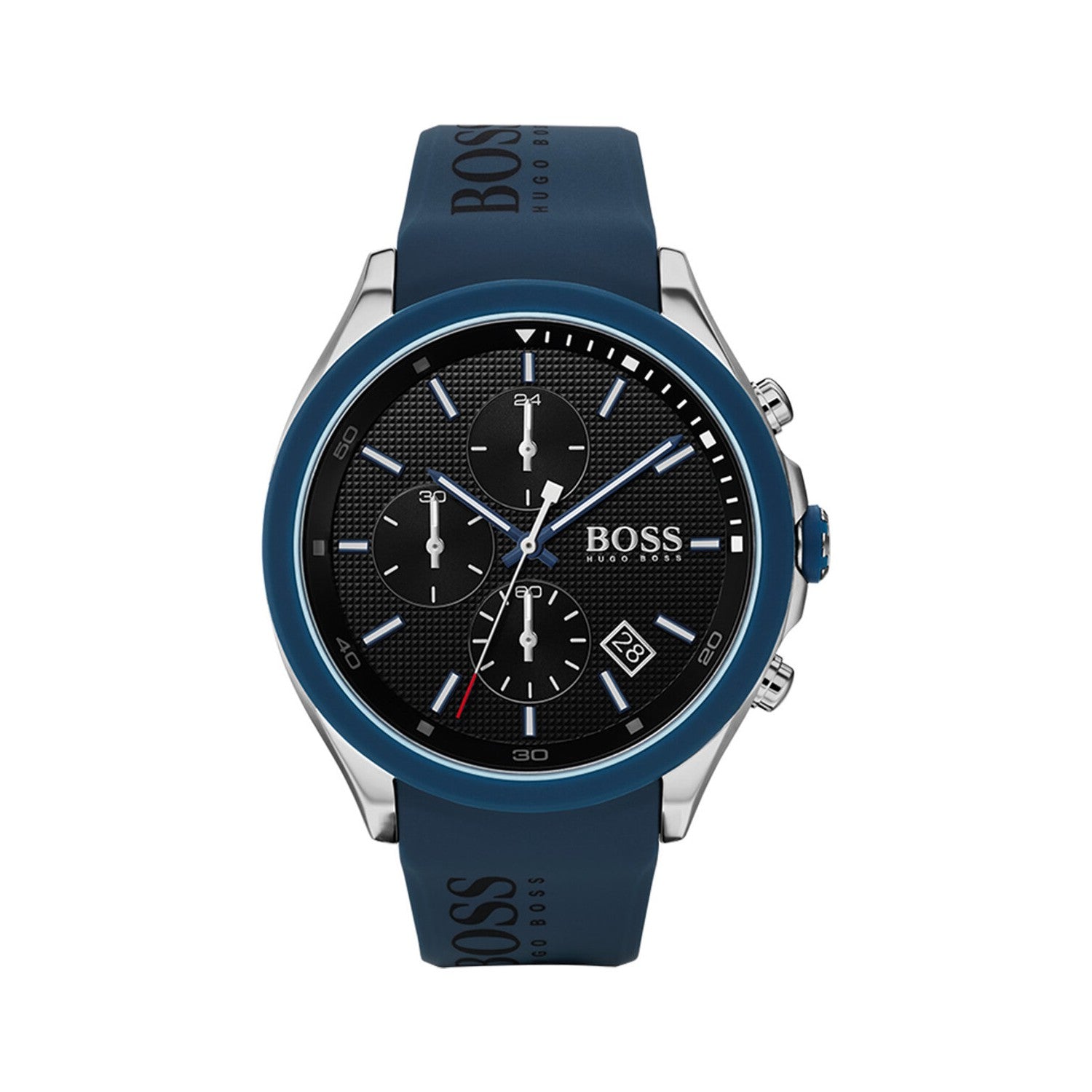 Hugo Boss Velocity Black Dial Blue Rubber Strap Watch for Men - 1513717 Watches Hugo Boss   