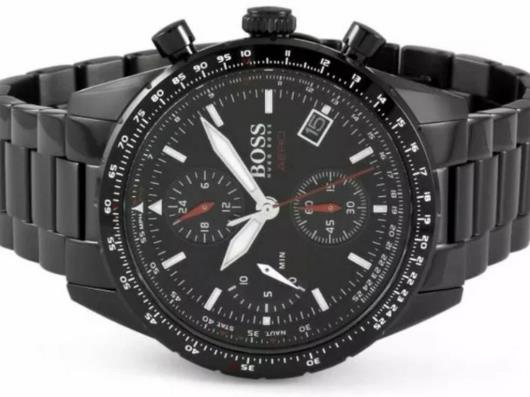 Hugo Boss Aero Black Dial Black Steel Strap Watch for Men - 1513771 Watches Hugo Boss   