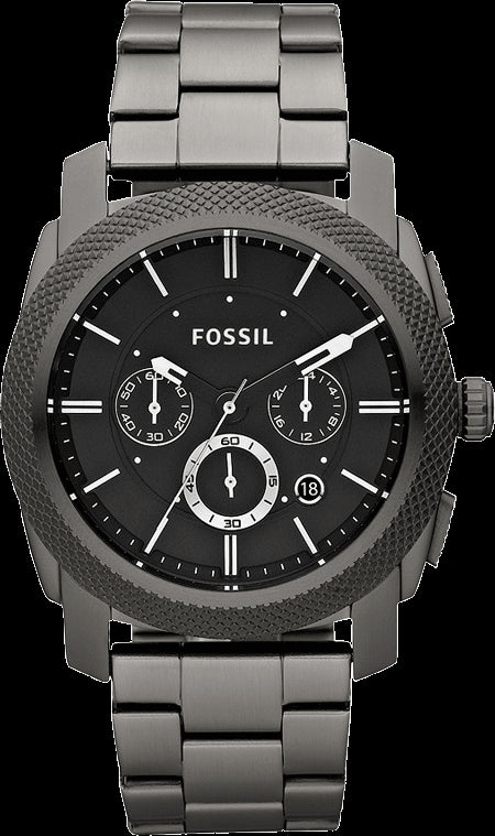 Fossil Machine Chronograph Black Dial Black Steel Strap Watch for Men - FS4662 Watches Fossil   