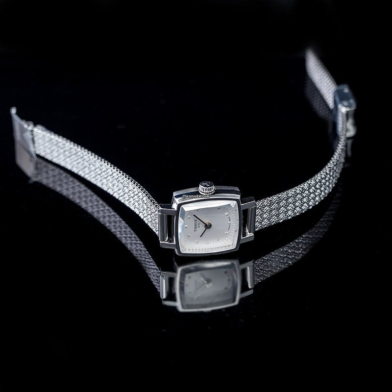 Tissot Lovely Square Silver Dial Silver Mesh Bracelet Watch For Women - T058.109.11.036.00 Watches Tissot   