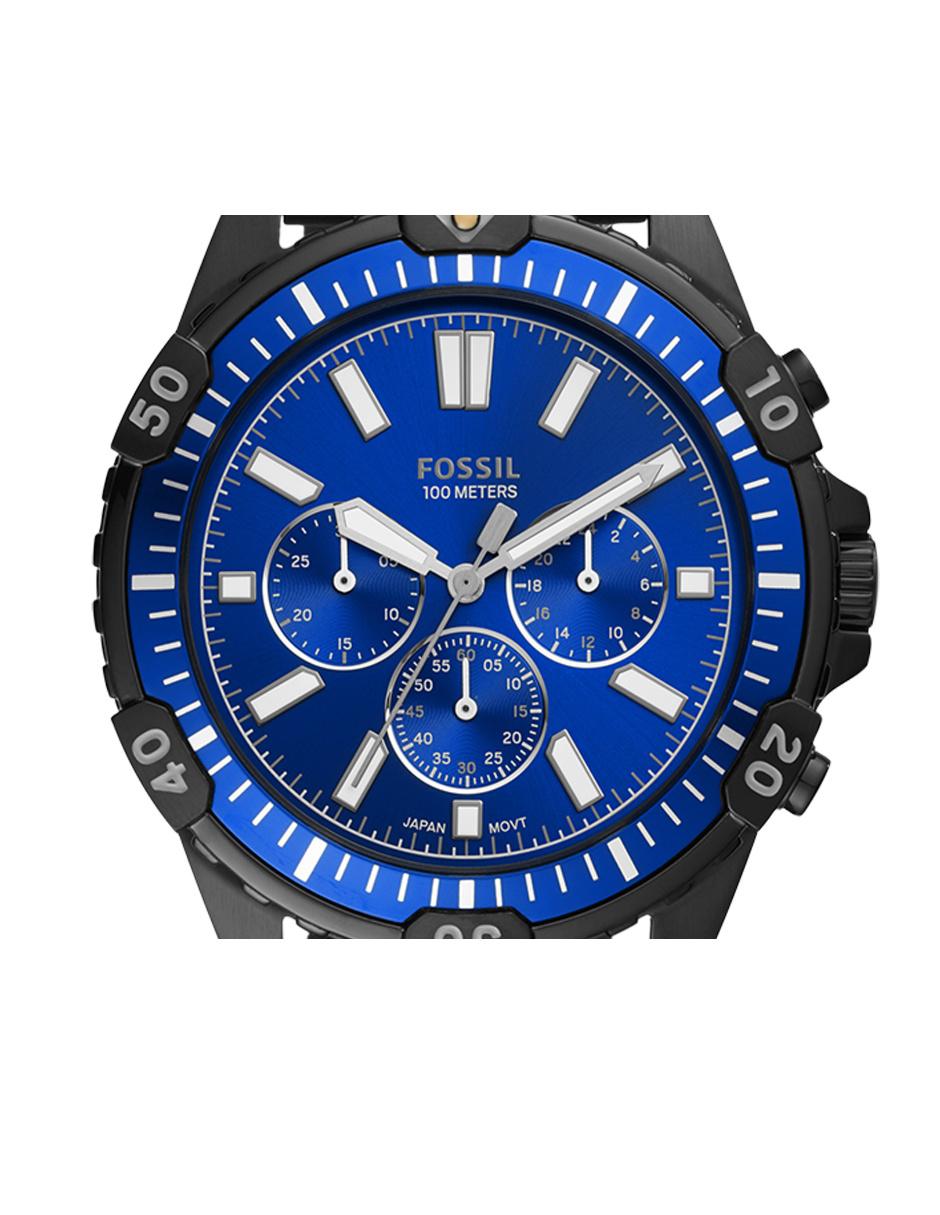 Fossil Garrett Chronograph Blue Dial Black Rubber Strap Watch for Men - FS5695 Watches Fossil   