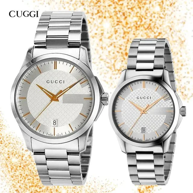 Gucci G Timeless Silver Dial Silver Steel Strap Unisex Watch - YA126442 Watches Gucci   