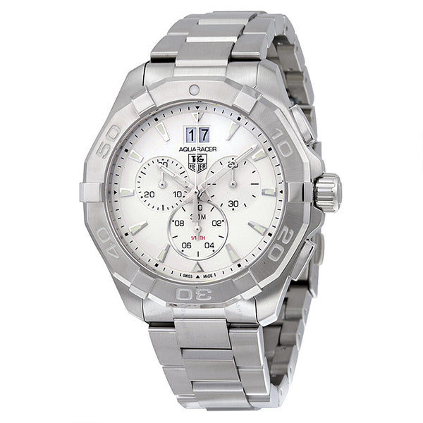 Tag Heuer Aquaracer 43mm White Dial Steel Strap Watch for Men - CAY1111.BA0927 Watches Tag Heuer   