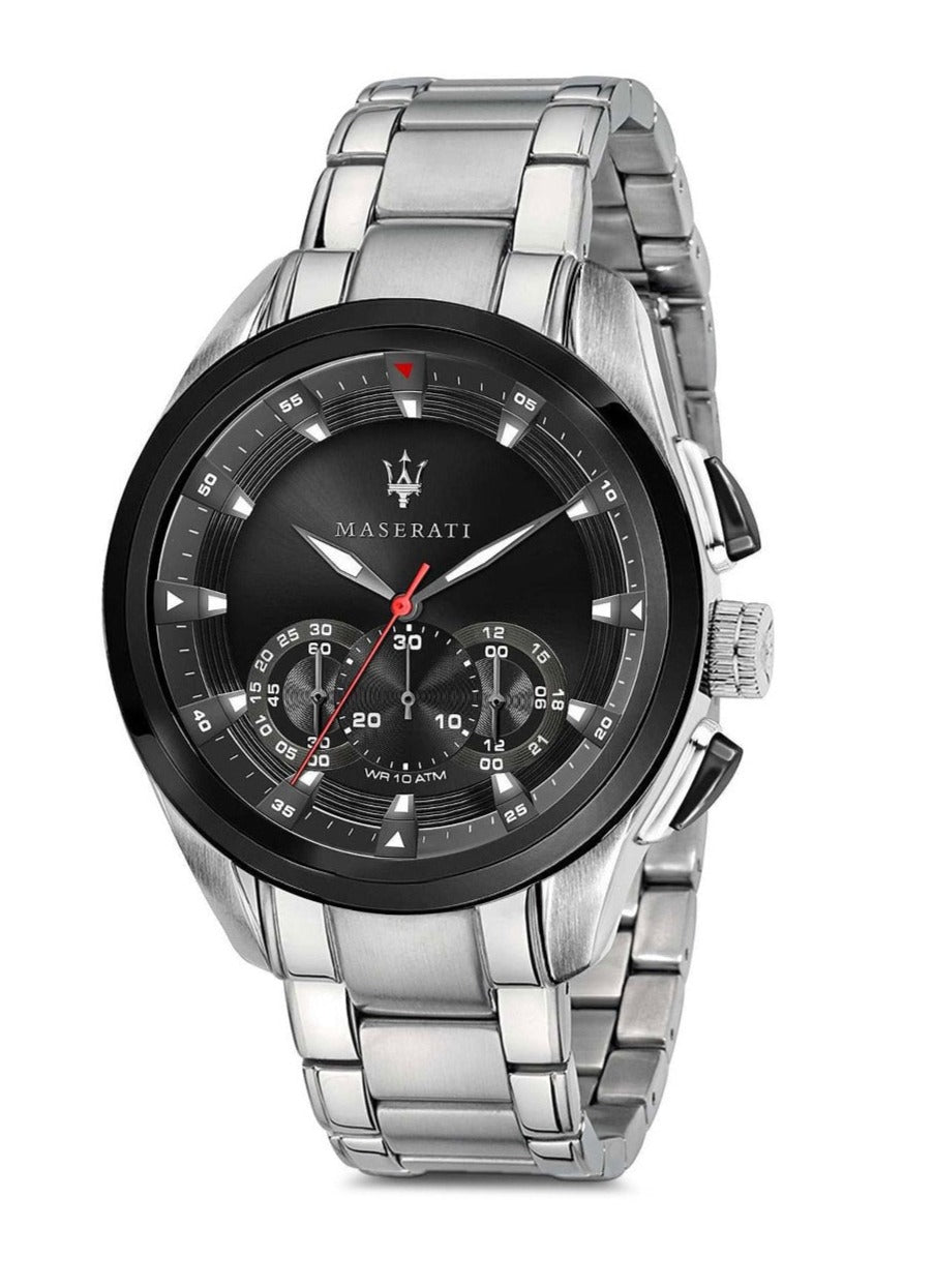 Maserati Traguardo Analog Black Dial Stainless Steel Watch For Men - R8873612015 Watches Maserati   