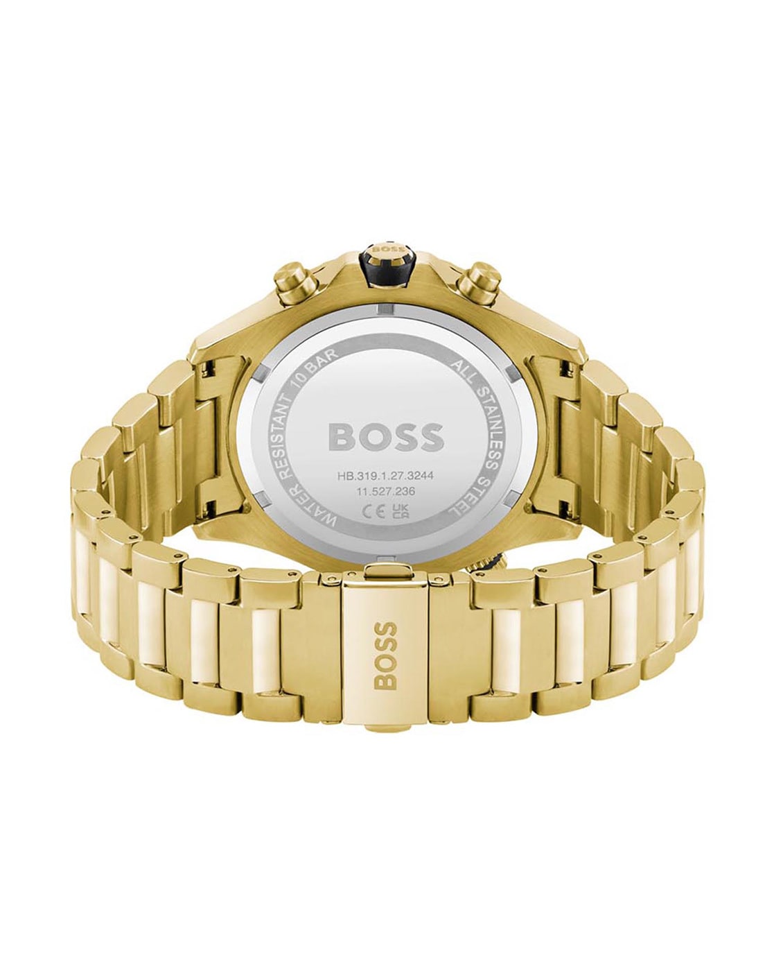 Hugo Boss Ikon Blue Dial Gold Steel Strap Watch for Men - 1513340 Watches Hugo Boss   