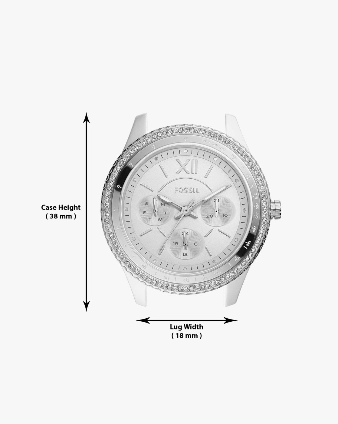 Fossil Stella Silver Dial Silver Steel Strap Watch for Women - ES3588 Watches Fossil   