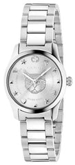 Gucci G Timeless Silver Dial Silver Steel Strap Watch For Women - YA126595 Watches Gucci   