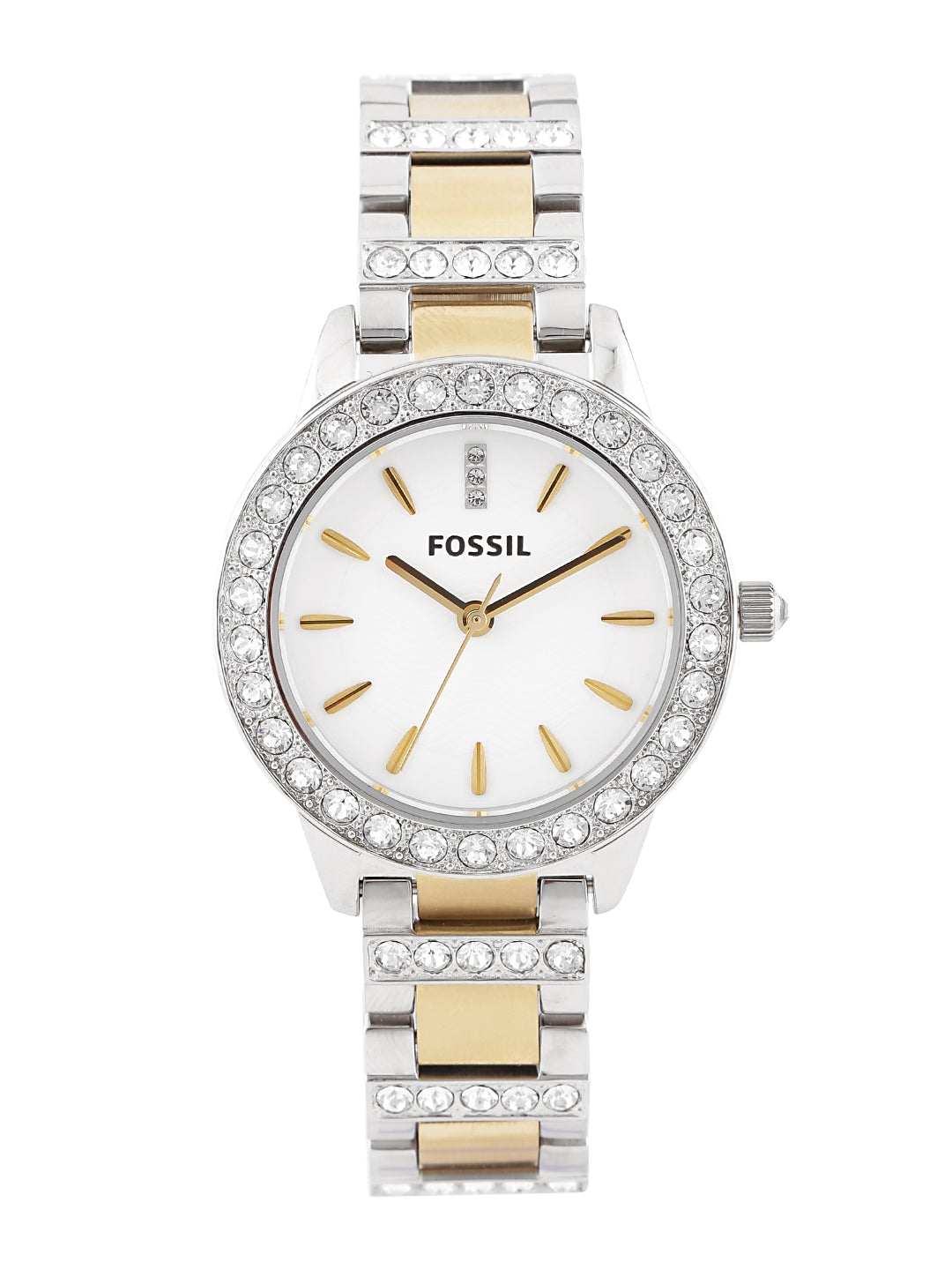 Fossil Jesse White Dial Two Tone Steel Strap Watch for Women - ES2409 Watches Fossil   